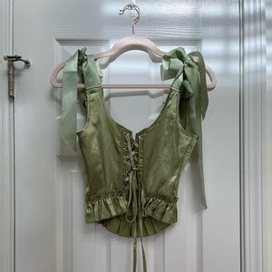 Beautiful sage green corset top